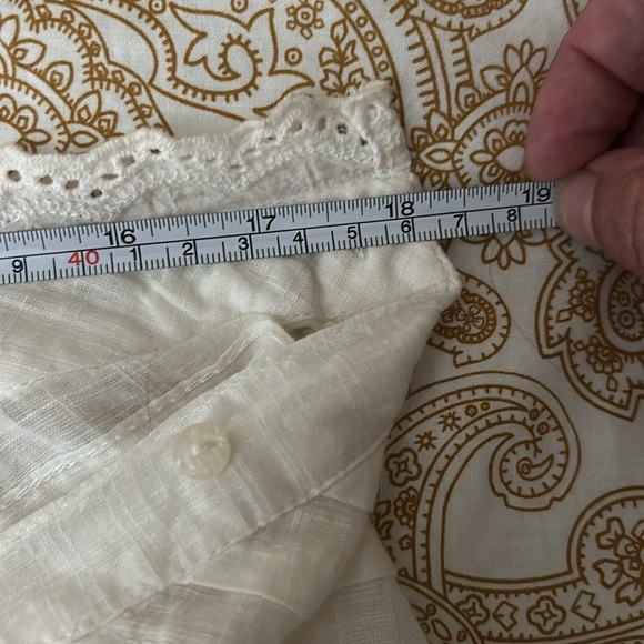 Free People Elegant White Lace Trim Blouse - Picture 7 of 8